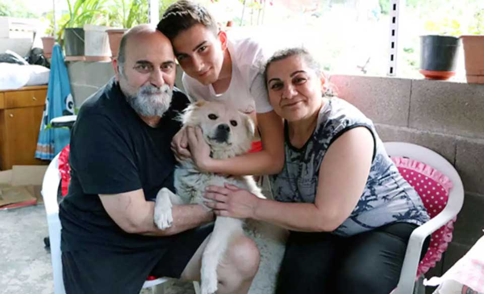 famille retrouve chien perdu pris piège égout