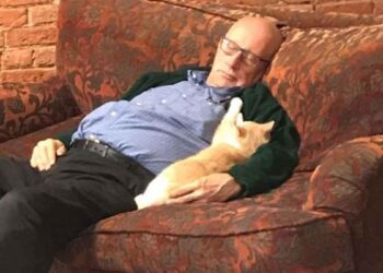 Papy s'est présenté au refuge avec une brosse à la main et un but précis