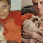 Un homme et son chat recréent une photo 20 ans après