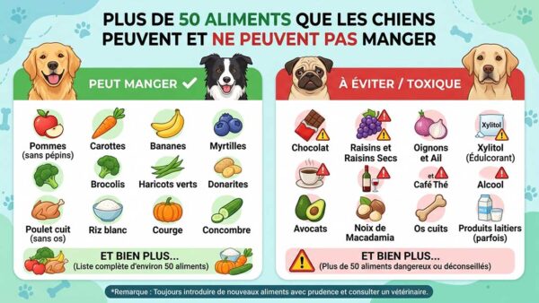 50 aliments que les chiens peuvent ou non manger