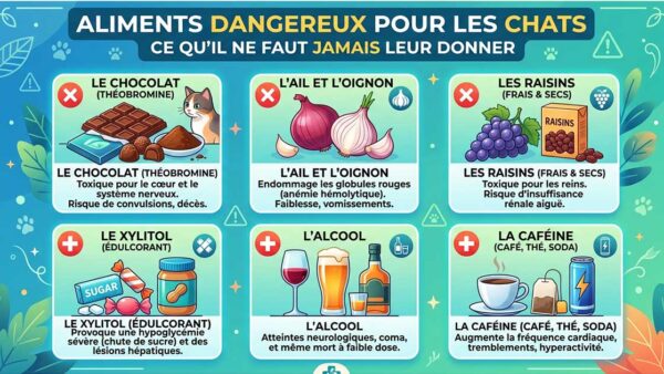 Les aliments dangereux pour les chats : ce qu&rsquo;il ne faut jamais donner