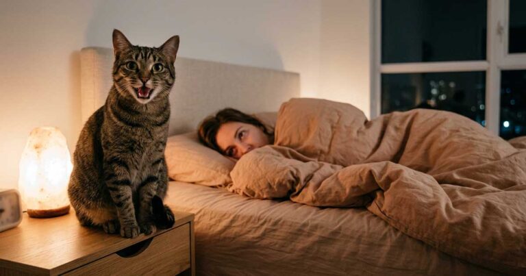Pourquoi mon chat miaule la nuit